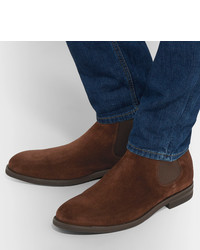 braune Chelsea Boots aus Wildleder von Brunello Cucinelli