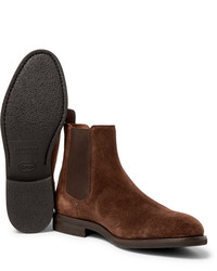 braune Chelsea Boots aus Wildleder von Brunello Cucinelli