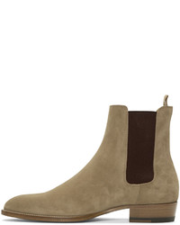 braune Chelsea Boots aus Wildleder von Saint Laurent