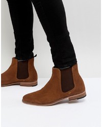 braune Chelsea Boots aus Wildleder von WALK LONDON