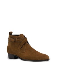 braune Chelsea Boots aus Wildleder von Saint Laurent