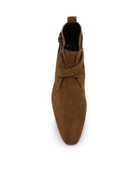 braune Chelsea Boots aus Wildleder von Saint Laurent