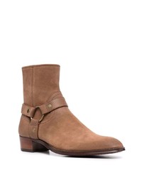 braune Chelsea Boots aus Wildleder von Saint Laurent