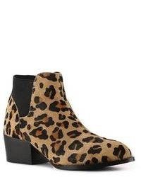 braune Chelsea Boots mit Leopardenmuster