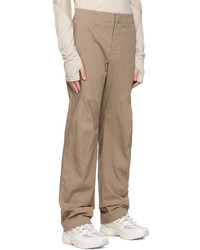 braune Chinohose aus Seersucker von Post Archive Faction PAF