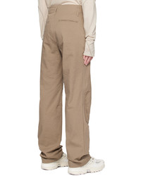 braune Chinohose aus Seersucker von Post Archive Faction PAF