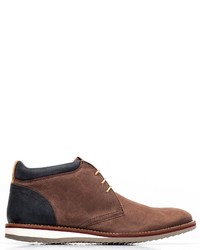 braune Chukka-Stiefel aus Leder von Base London