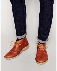 braune Chukka-Stiefel aus Leder