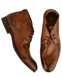 braune Chukka-Stiefel aus Leder von Hudson London