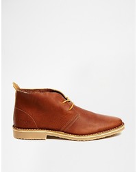 braune Chukka-Stiefel aus Leder