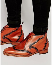 braune Chukka-Stiefel aus Leder von Jeffery West