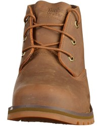 braune Chukka-Stiefel aus Leder von Timberland