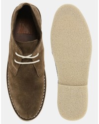 braune Chukka-Stiefel aus Wildleder von Asos