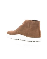 braune Chukka-Stiefel aus Wildleder von Tod's