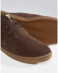 braune Chukka-Stiefel aus Wildleder von Fred Perry