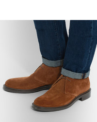 braune Chukka-Stiefel aus Wildleder