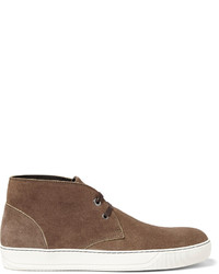 braune Chukka-Stiefel aus Wildleder von Lanvin