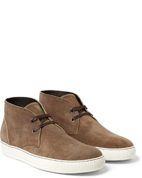 braune Chukka-Stiefel aus Wildleder von Lanvin