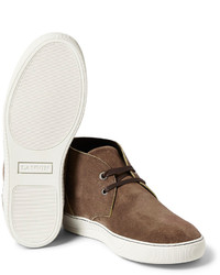 braune Chukka-Stiefel aus Wildleder von Lanvin