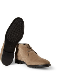 braune Chukka-Stiefel aus Wildleder von Tod's