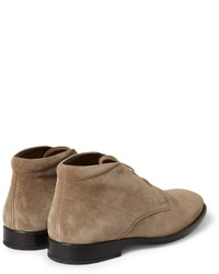 braune Chukka-Stiefel aus Wildleder von Tod's