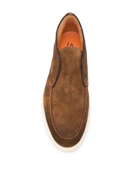 braune Chukka-Stiefel aus Wildleder von Santoni