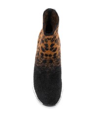 braune elastische Stiefeletten mit Leopardenmuster von Ash