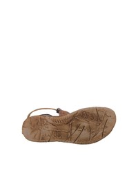 braune flache Sandalen aus Leder von A.S.98