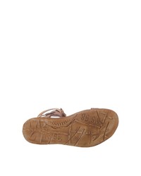 braune flache Sandalen aus Leder von A.S.98