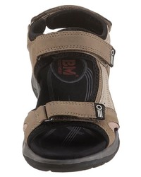 braune flache Sandalen aus Leder von Be Mega