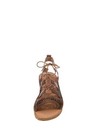 braune flache Sandalen aus Leder von Josef Seibel