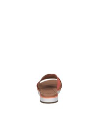 braune flache Sandalen aus Leder von UGG