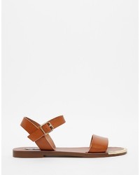 braune flache Sandalen von Steve Madden