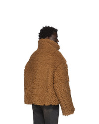 braune Fleece-Bomberjacke von Eckhaus Latta