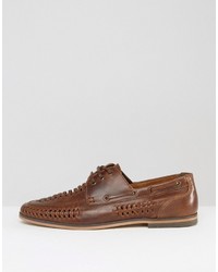 braune geflochtene Schuhe aus Leder von Asos