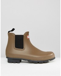 braune Gummi Chelsea Boots von Hunter