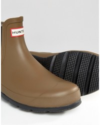 braune Gummi Chelsea Boots von Hunter