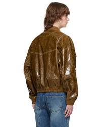 braune Harrington-Jacke aus Leder von Andersson Bell