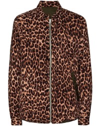 braune Harrington-Jacke mit Leopardenmuster von Sacai