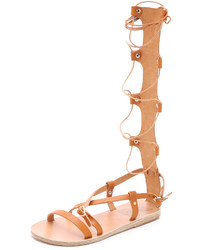 braune hohe Römersandalen von Ancient Greek Sandals