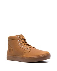 braune hohe Sneakers aus Leder von Timberland