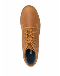 braune hohe Sneakers aus Leder von Timberland