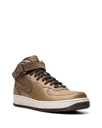 braune hohe Sneakers aus Leder von Nike