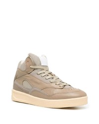 braune hohe Sneakers aus Leder von Jil Sander