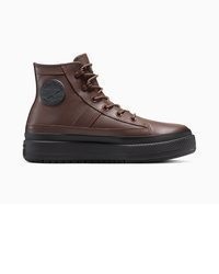 braune hohe Sneakers aus Leder von Converse