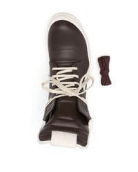 braune hohe Sneakers aus Leder von Rick Owens