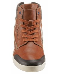 braune hohe Sneakers aus Leder von Geox