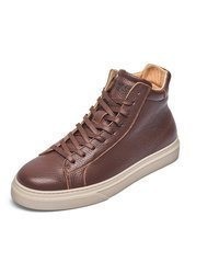 braune hohe Sneakers aus Leder von Henry Stevens