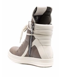 braune hohe Sneakers aus Leder von Rick Owens