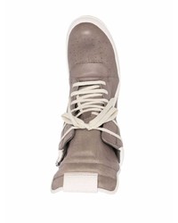 braune hohe Sneakers aus Leder von Rick Owens